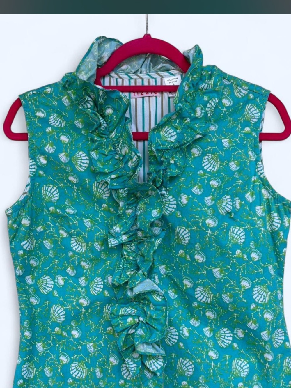 Tizzie Ruffle button down top - Picture 2 of 6